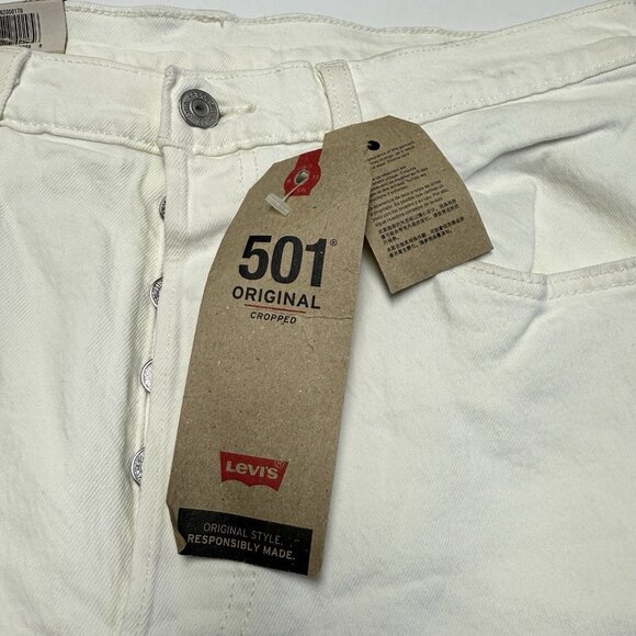 Levis 501 Jeans Womens 31x26 Straight High Waist Cropped New With Tags NWT - Picture 5 of 16